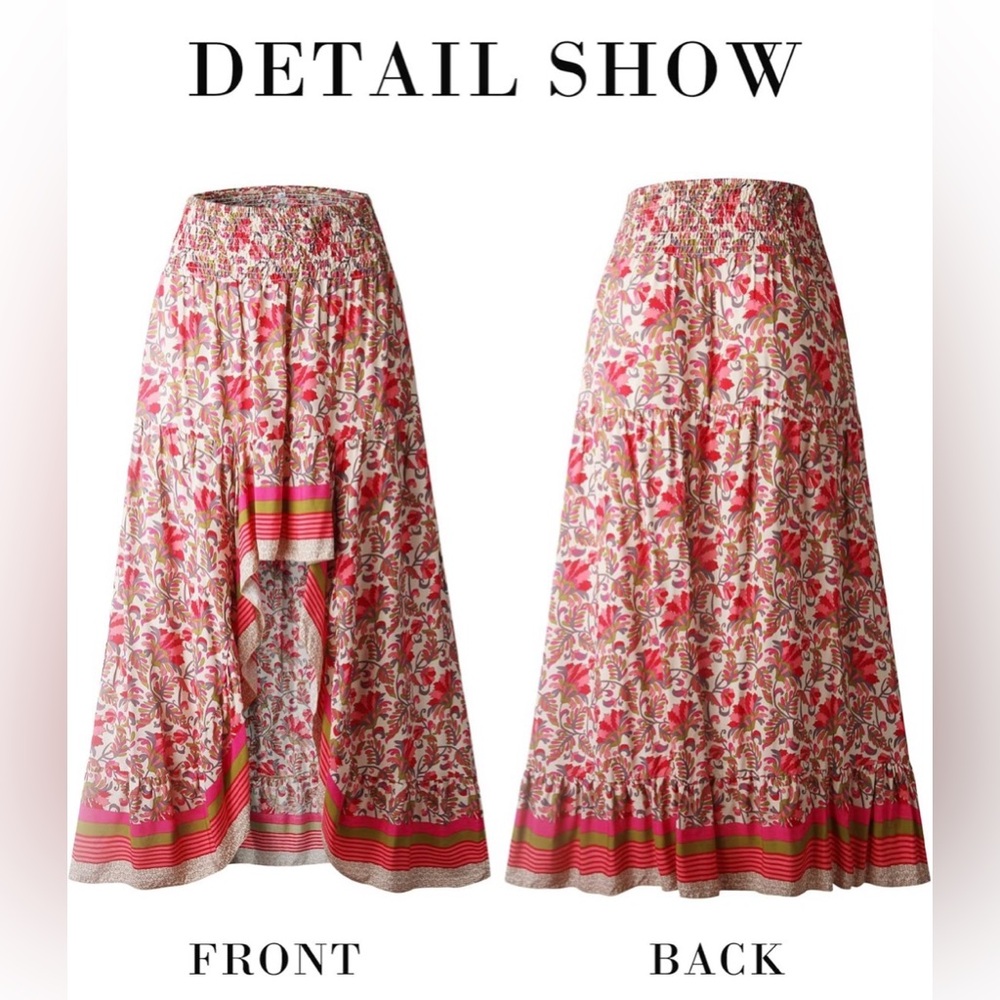 BTBVM Pink Floral High-Low Maxi Skirt Size XL
